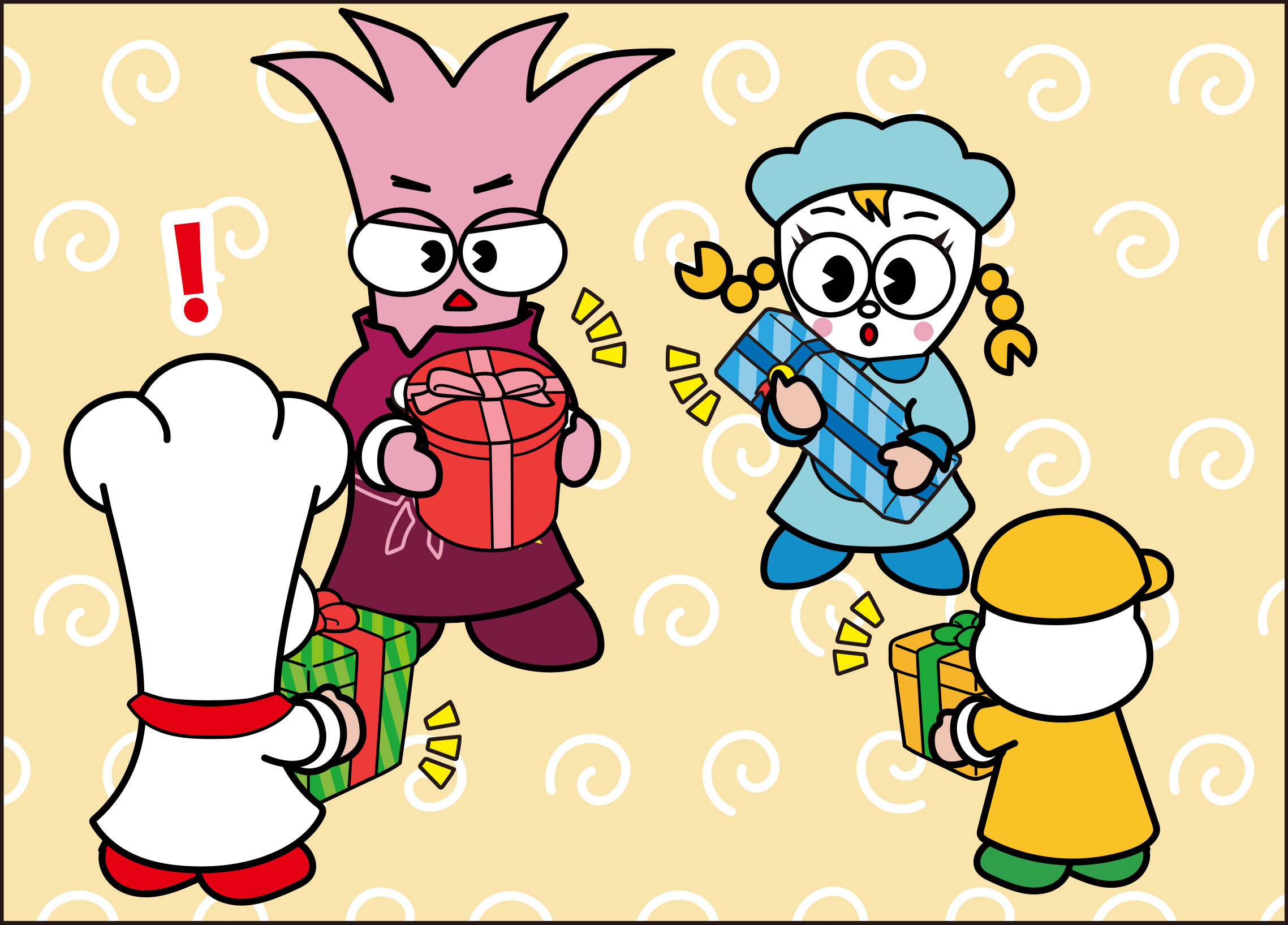 プレゼントを持っていったらおともだちとばったり！